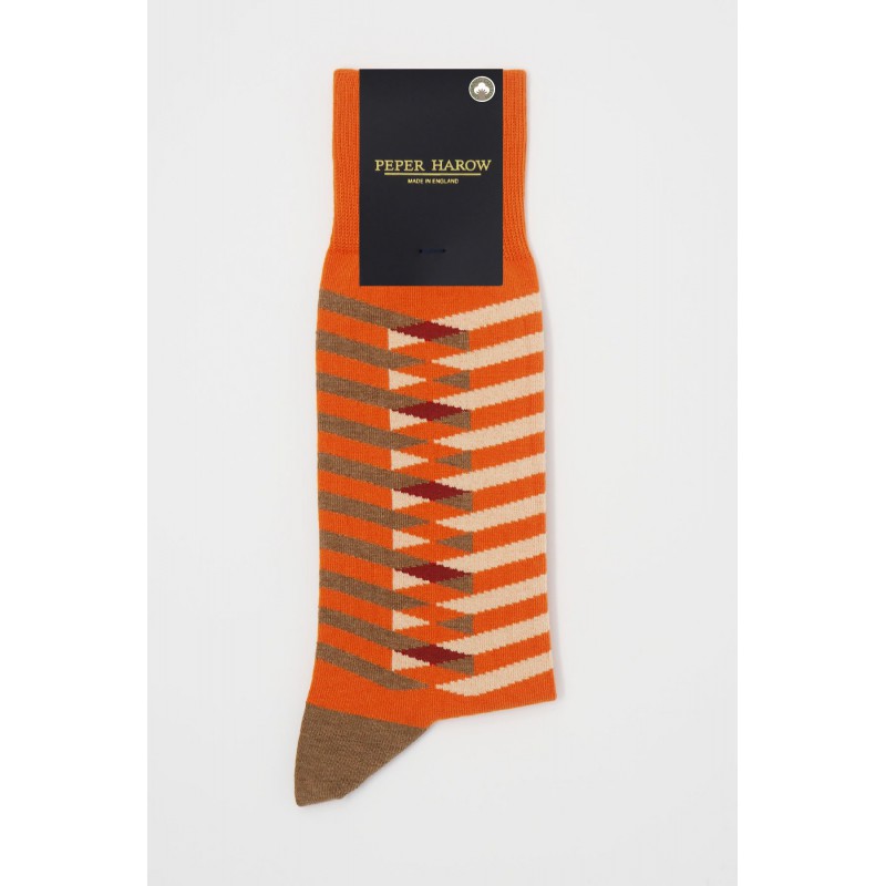 Men PEPER HAROW Symmetry Organic Mens Socks - Orange £16.00