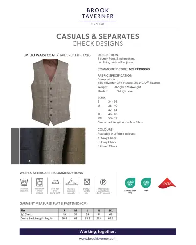 Waistcoat Brook Taverner Emilio Check Waistcoat £45.00