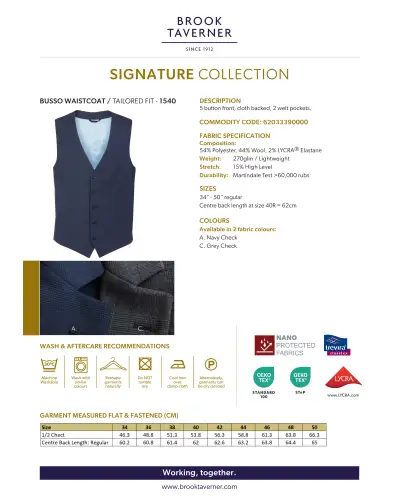 Men's Waistcoats Brook Taverner Corporatewear Busso Mens Waistcoat £45.00