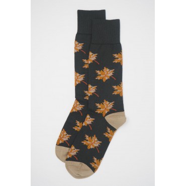 Men PEPER HAROW Autumn Leaf Mens Socks - Grey £15.00