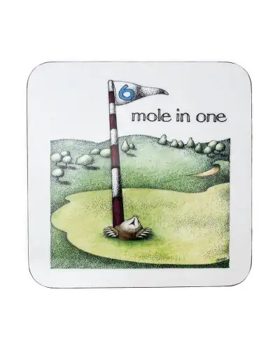 Animals Fox and Chave Simon Drew Coaster - Mole In One £4.00