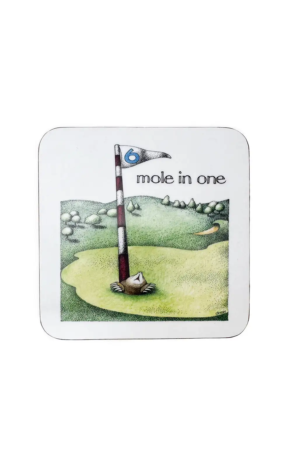 Animals Fox and Chave Simon Drew Coaster - Mole In One £4.00