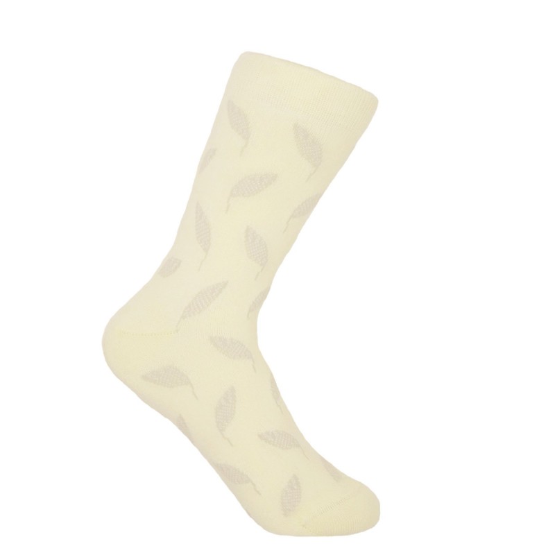 Women PEPER HAROW Leaf Womens Socks - Cream £13.00