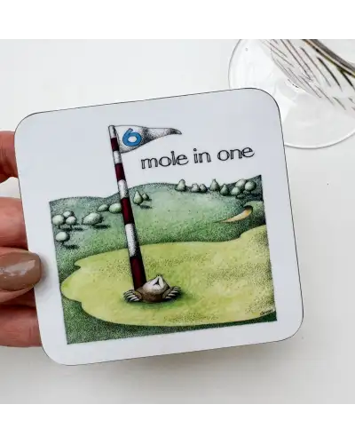 Animals Fox and Chave Simon Drew Coaster - Mole In One £4.00