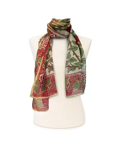 Scarves Fox and Chave Tudor Rose Garden Habotai Silk Scarf £32.00