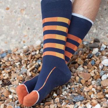 Men PEPER HAROW Quad Stripe Mens Socks - Navy £15.00