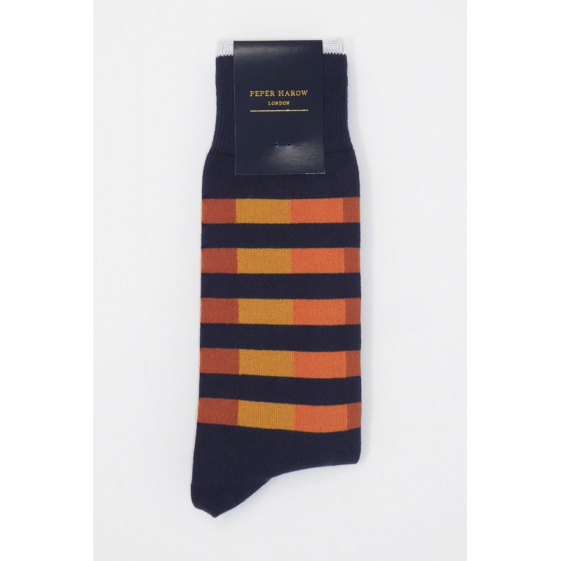 Men PEPER HAROW Quad Stripe Mens Socks - Navy £15.00