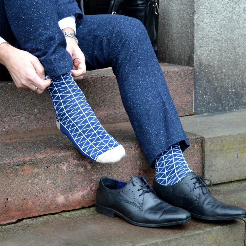 Men PEPER HAROW Tritile Mens Socks - Royal Blue £15.00