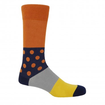 Men PEPER HAROW Mayfair Mens Socks - Burnt Orange £15.00