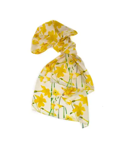 Scarves Fox and Chave Daffodils Habotai Scarf-FC-62-400 £42.00