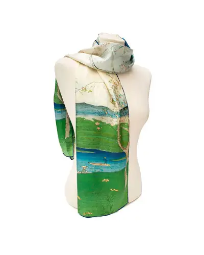 Scarves Fox and Chave Oriental Riverside Cherry Blossom Silk Habotai Scarf £42.00