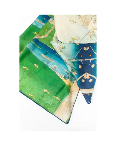 Scarves Fox and Chave Oriental Riverside Cherry Blossom Silk Habotai Scarf £42.00