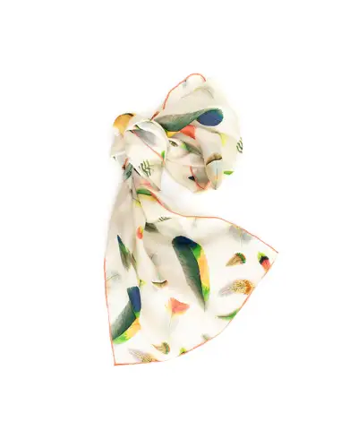 Scarves Fox and Chave Feathers Silk Habotai Scarf £42.00