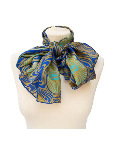 Scarves Fox and Chave Art Nouveau Peacock Feathers Silk Habotai Scarf £42.00