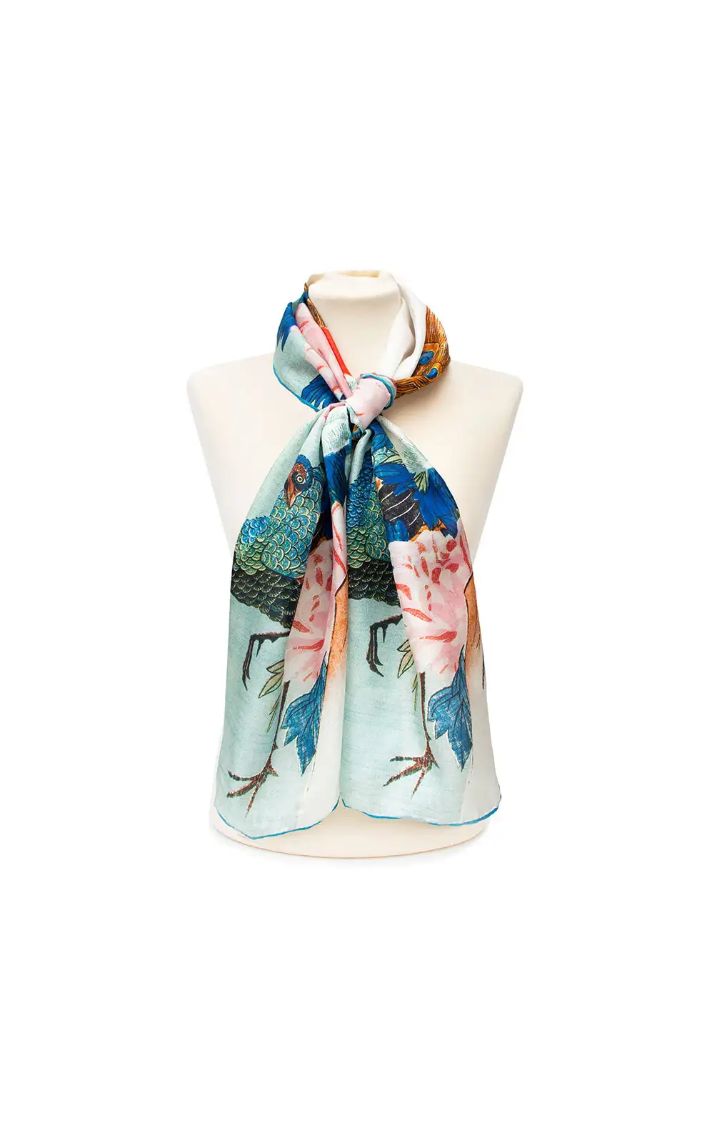 Scarves Fox and Chave Hiroshige Peacock Silk Habotai Scarf £42.00