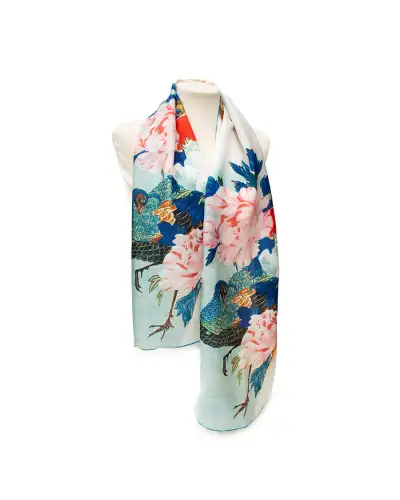 Scarves Fox and Chave Hiroshige Peacock Silk Habotai Scarf £42.00