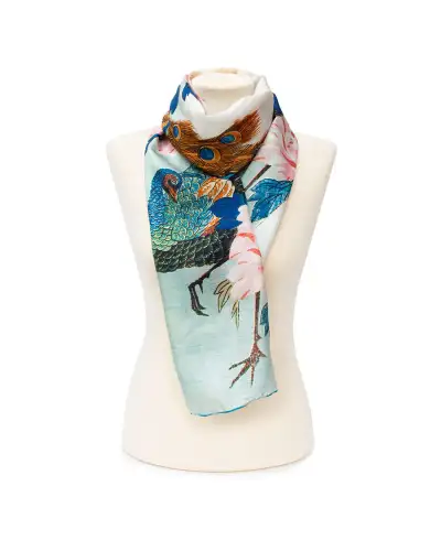 Scarves Fox and Chave Hiroshige Peacock Silk Habotai Scarf £42.00