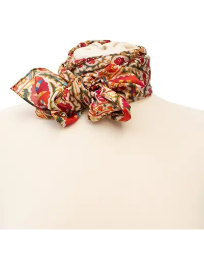 Scarves Fox and Chave Suzani Red Silk Habotai Scarf £42.00