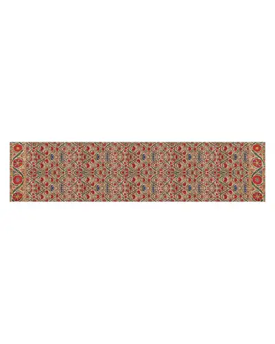 Scarves Fox and Chave Suzani Red Silk Habotai Scarf £42.00