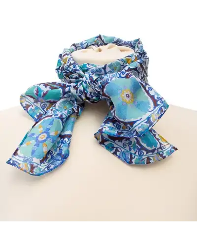 Scarves Fox and Chave Suzani Blue Silk Habotai Scarf £42.00
