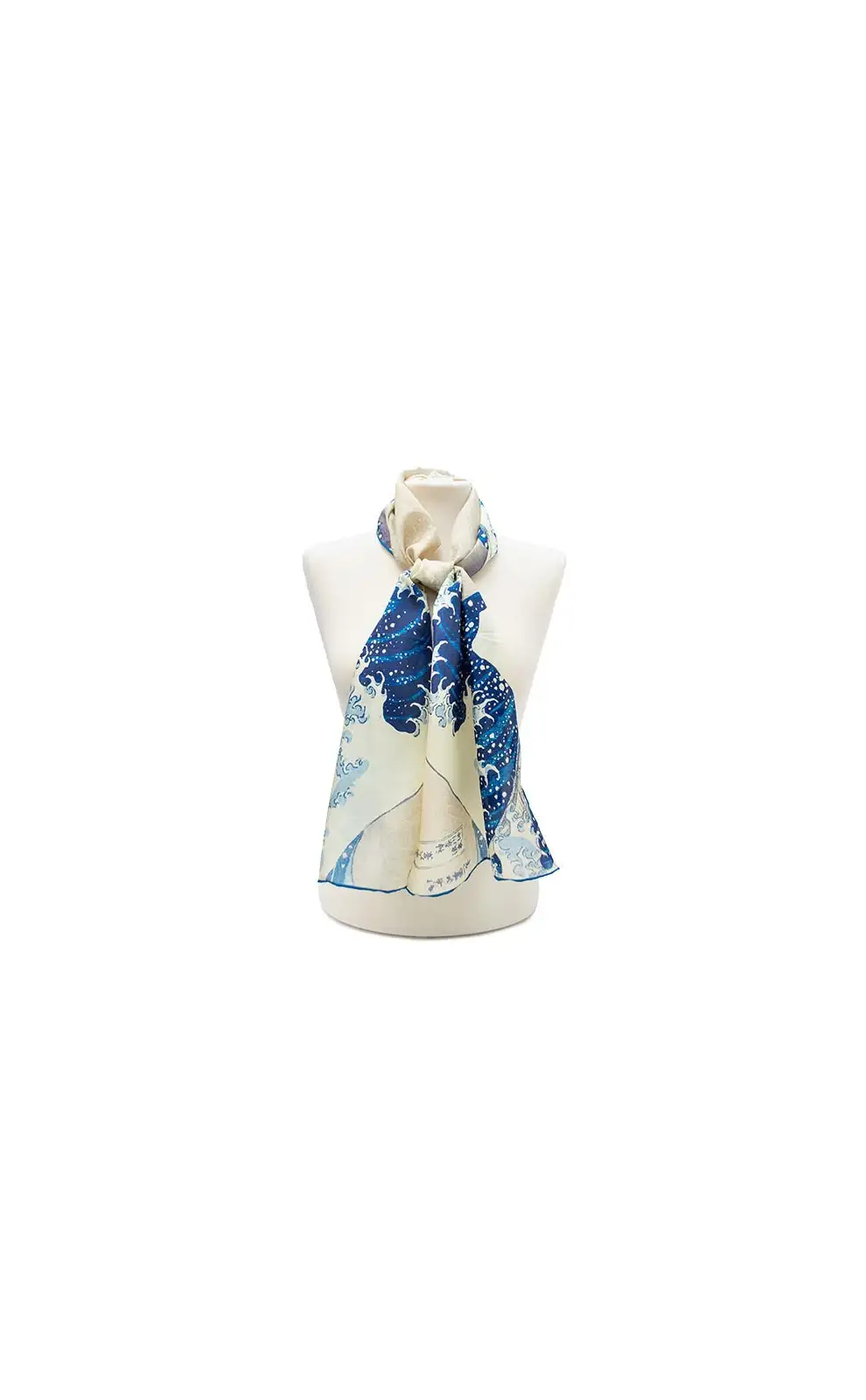 Scarves Fox and Chave Hokusai Wave Silk Habotai Scarf £42.00