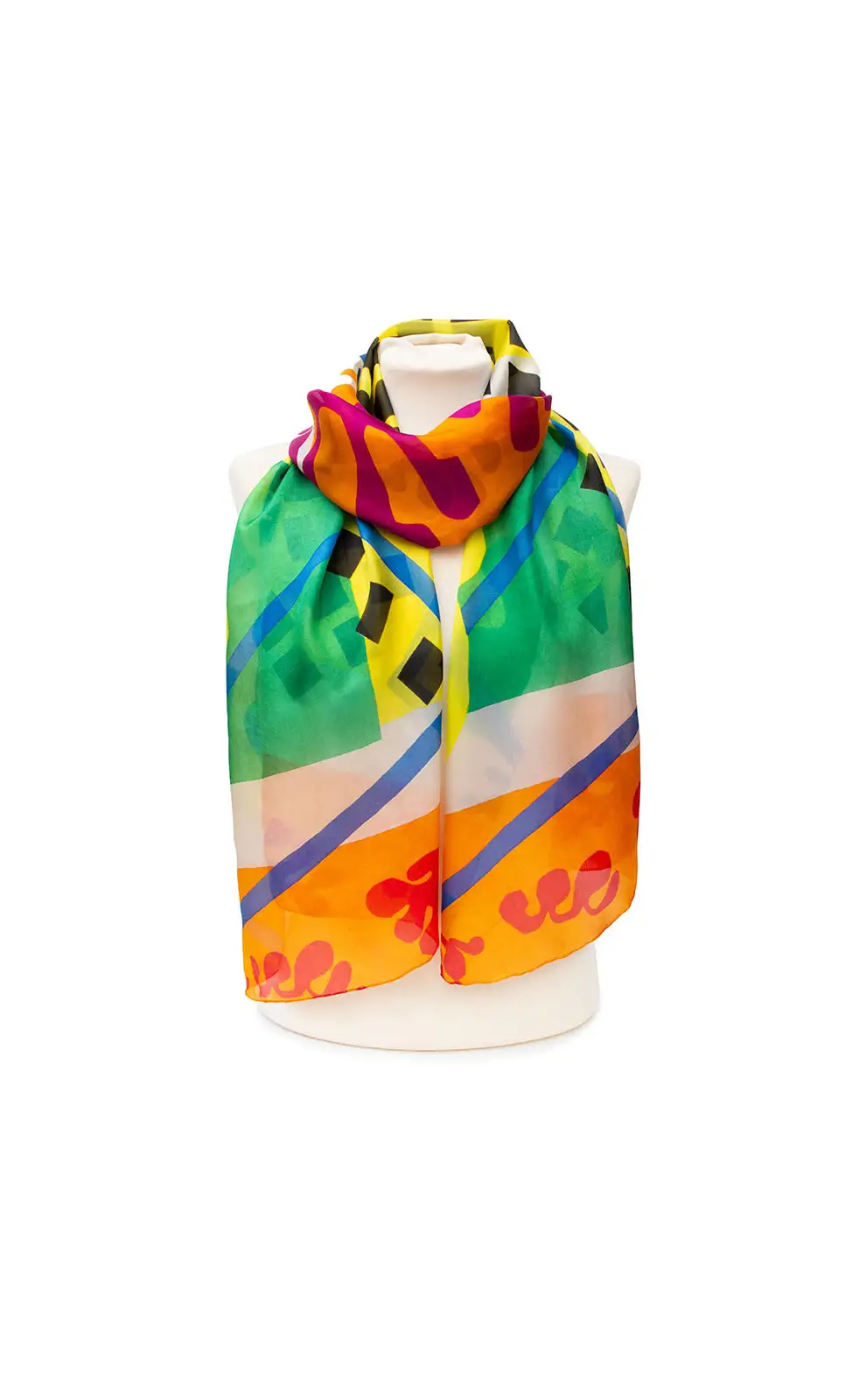 Scarves Fox and Chave Matisse Orange Silk Habotai Scarf £50.00