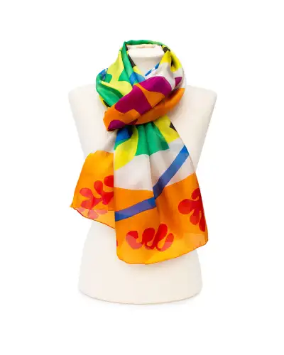 Scarves Fox and Chave Matisse Orange Silk Habotai Scarf £50.00