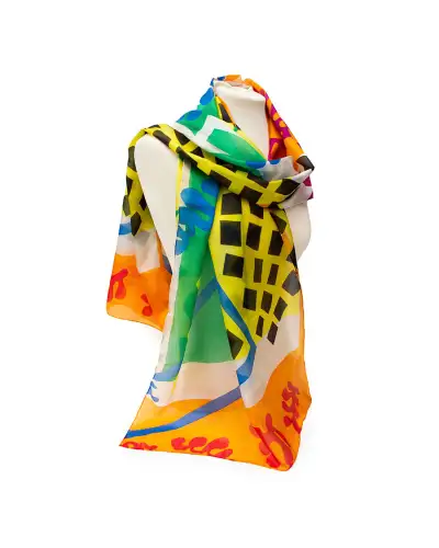 Scarves Fox and Chave Matisse Orange Silk Habotai Scarf £50.00