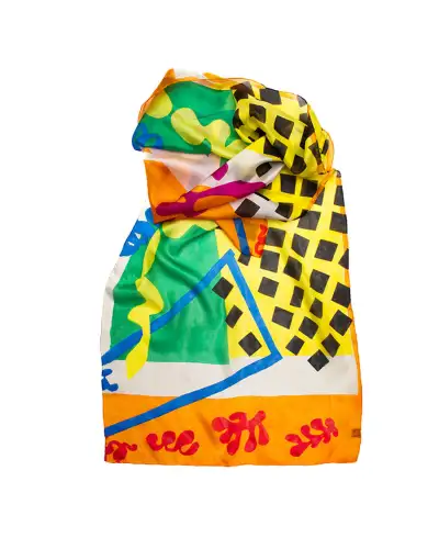 Scarves Fox and Chave Matisse Orange Silk Habotai Scarf £50.00