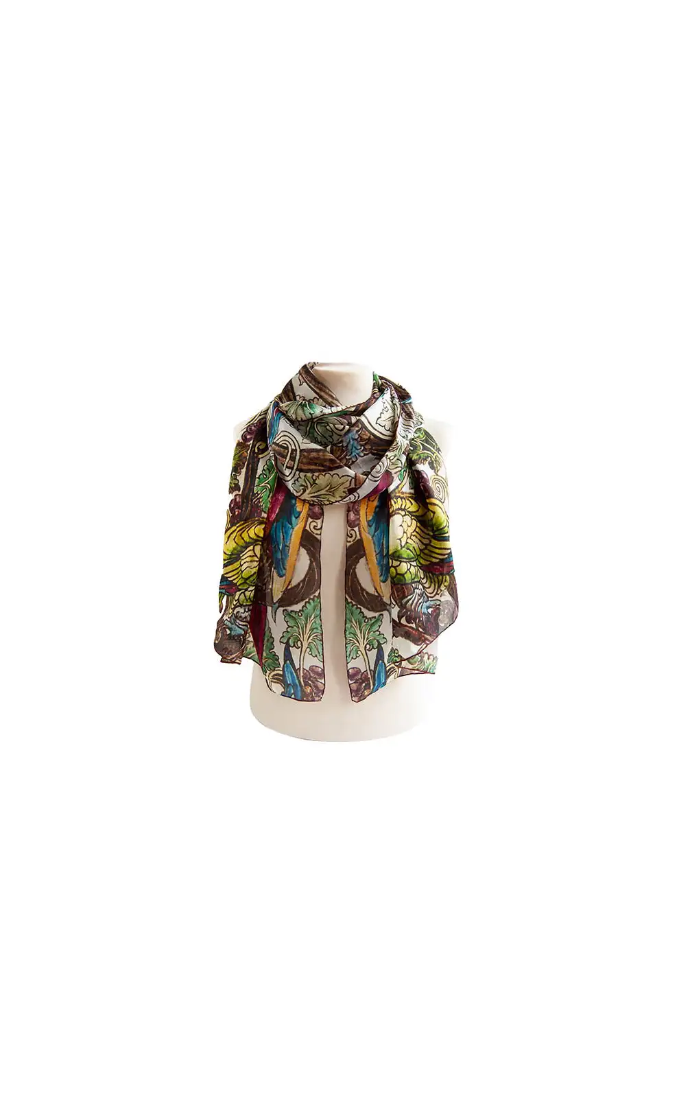 Scarves Fox and Chave De Morgan Parrots Silk Habotai Scarf £50.00