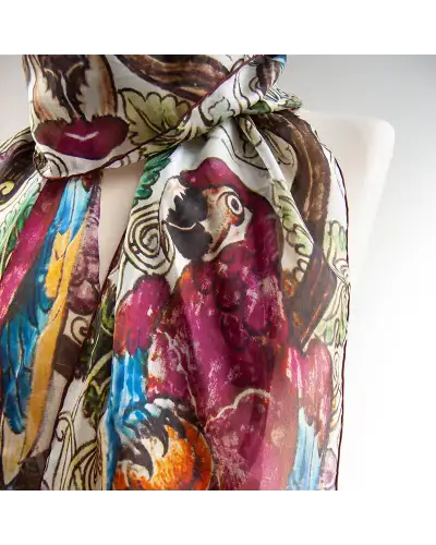 Scarves Fox and Chave De Morgan Parrots Silk Habotai Scarf £50.00