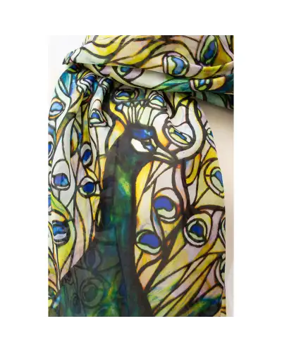 Scarves Fox and Chave Tiffany Peacock Silk Habotai Scarf £50.00