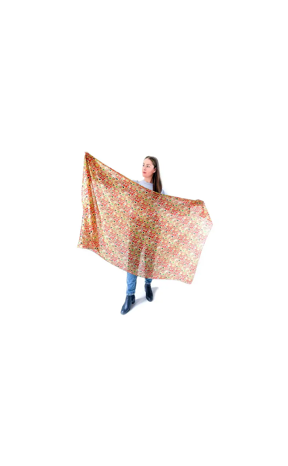 Scarves Fox and Chave Klimt Red Habotai Silk Wrap £45.00