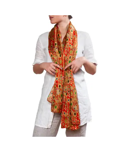 Scarves Fox and Chave Klimt Red Habotai Silk Wrap £45.00