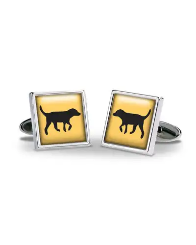 Others Fox and Chave Black Lab Gold Cufflinks £29.00