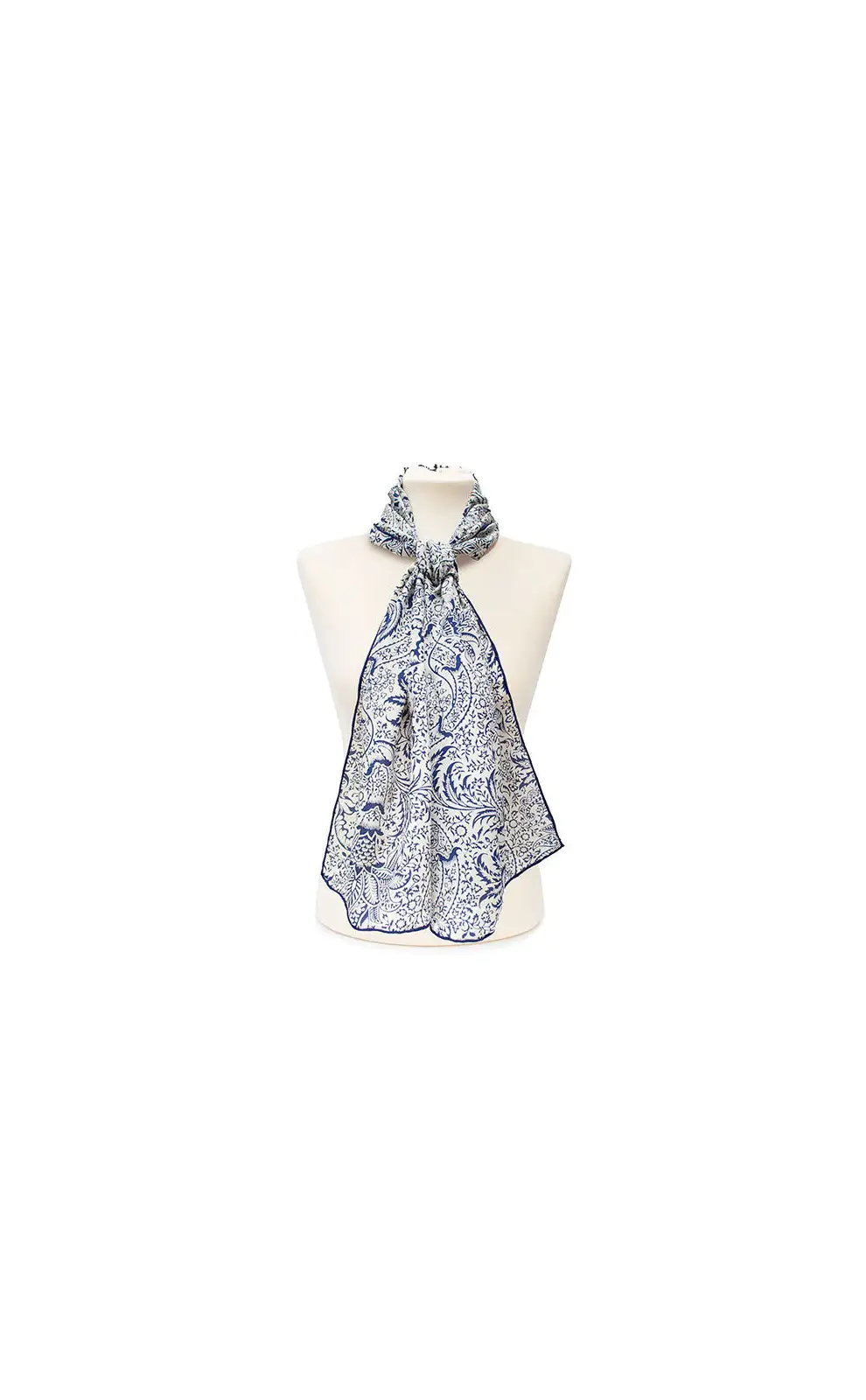 Scarves Fox and Chave Morris Navy Seaweed Crepe De Chine Scarf £45.00