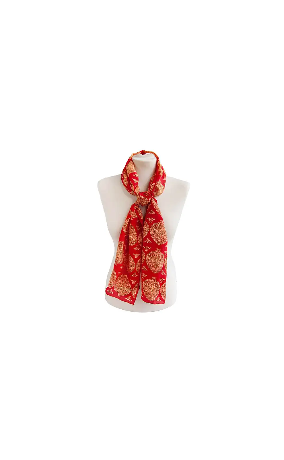 Scarves Fox and Chave Red and Gold Islamic Crepe De Chine Scarf £45.00