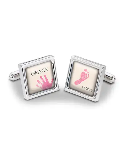 Others Fox and Chave Baby Hands and Feet Cufflinks Pink £36.00