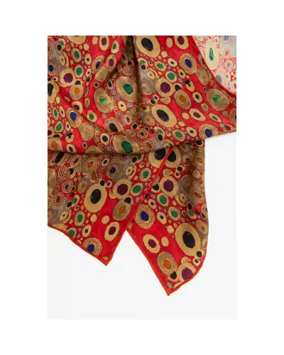 Scarves Fox and Chave Klimt Red Crêpe De Chine Scarf £45.00