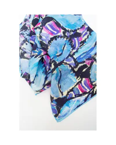 Scarves Fox and Chave Klimt Turquoise and Pink Crepe De Chine Scarf £45.00