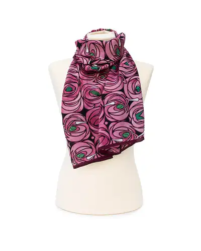 Scarves Fox and Chave Mackintosh Rose and Teardrop Crêpe De Chine Scarf £45.00