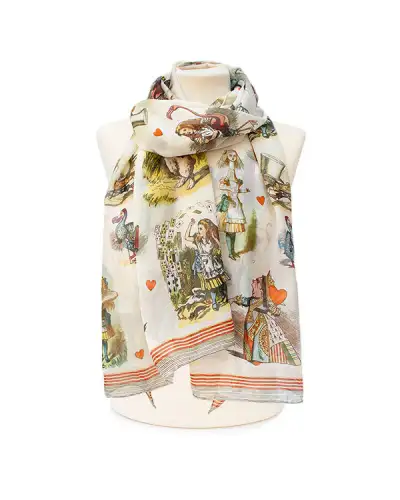 Scarves Fox and Chave Alice In Wonderland Chiffon Scarf £52.00