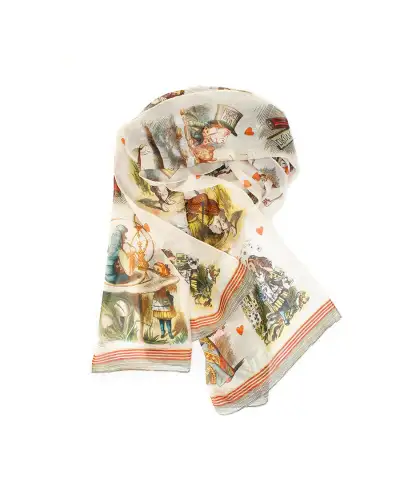 Scarves Fox and Chave Alice In Wonderland Chiffon Scarf £52.00