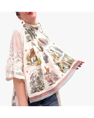 Scarves Fox and Chave Alice In Wonderland Chiffon Scarf £52.00