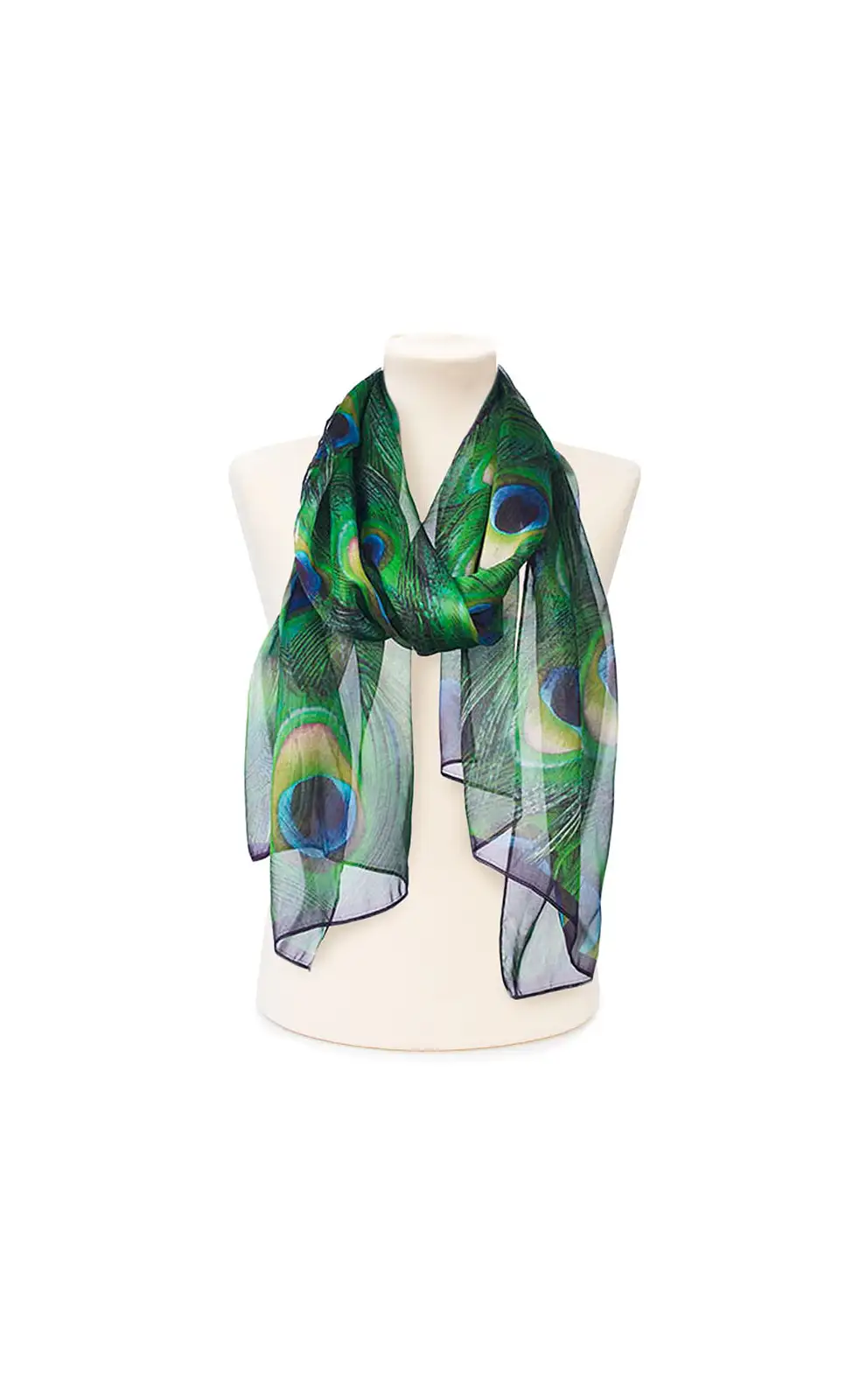 Scarves Fox and Chave Peacock Feathers Chiffon Scarf £52.00