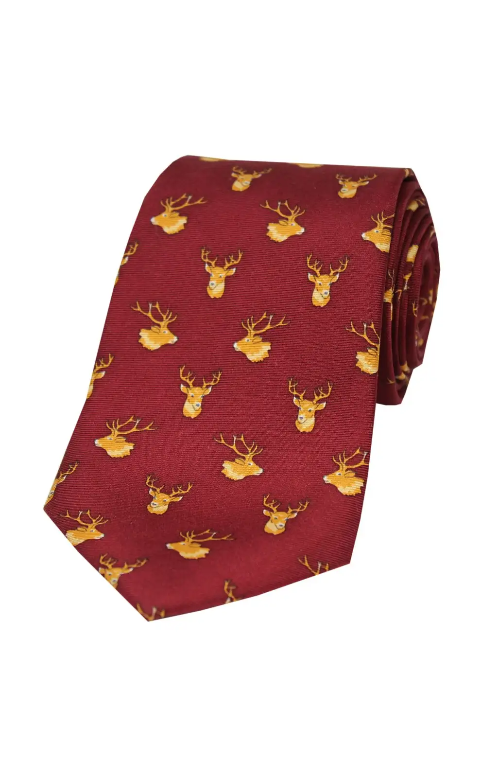 Silk Ties Soprano Ties Soprano Stags Heads On A Wine Ground Country Silk Tie £20.00