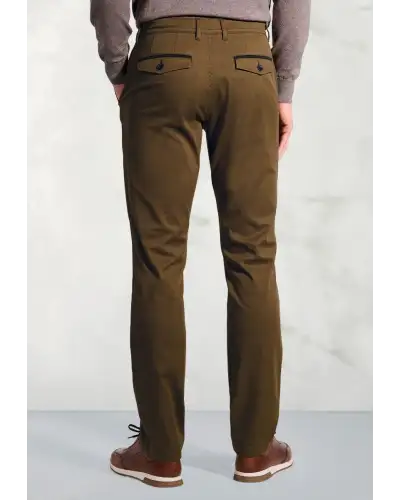 Fit Trousers Brook Taverner Regular Fit Lyles Tan Textured Stretch Cotton Trousers-BT-8064CR £54.00