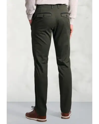 Fit Trousers Brook Taverner Regular Fit Lyles Khaki Textured Stretch Cotton Trousers-BT-8064BR £54.00