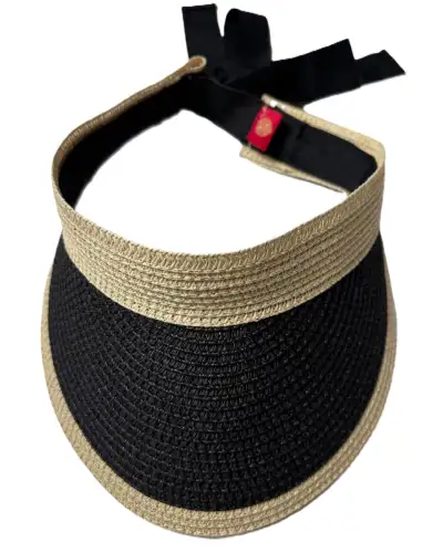 Christys Hats Christys Hats Woven Raffia Visor Natural Black £21.00