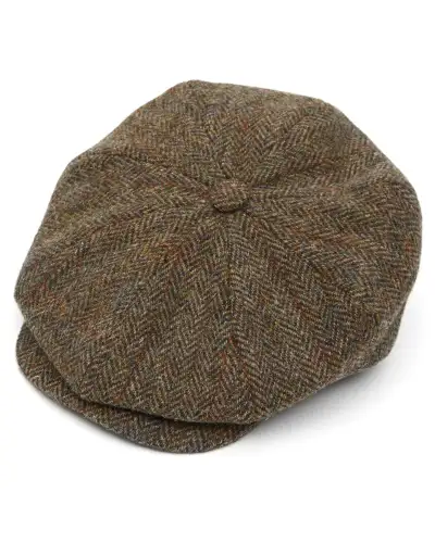 Caps & Flat Caps Christys Hats Harris Tweed 8 Piece Baker Boy Flat Cap In C001y-CH-CSK100675C001-XL £45.00